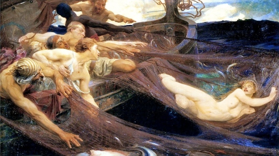 sirens, mermaids, Herbert James Draper, mythology, Mrs Morgan's Florilegium, Natalie Waddell,