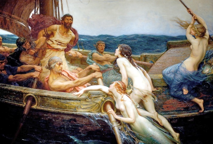 Herbert James Draper, Odyssey, Homer, mermaids, Mrs Morgan's Florilegium, Natalie Waddell,